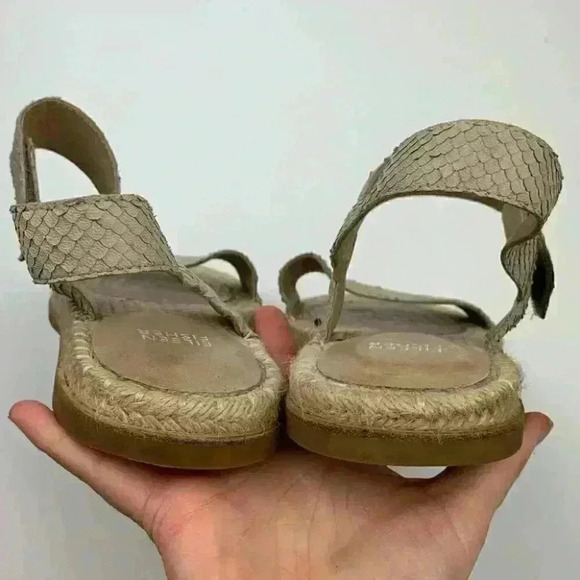 Eileen Fisher sandals size 10 taupe leather snakeskin embossed Espadrilles - Picture 8 of 12